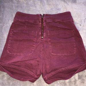 Urban outfitters Cooperative dark red high waist shorts